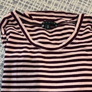 Theory Women's Short Sleeve Striped Top - Purple and Pink